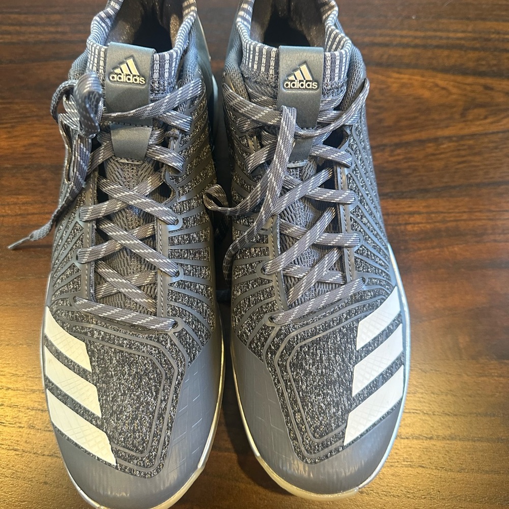 Adidas Gray and White High-Top Sneakers